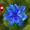3/10Stück 14cm Weihnachtsblumen Glitzer Rot Gold Blütenkopf Weihnachtsbaumschmuck Neujahrsdekorationen für Zuhause Navidad Noel Geschenke