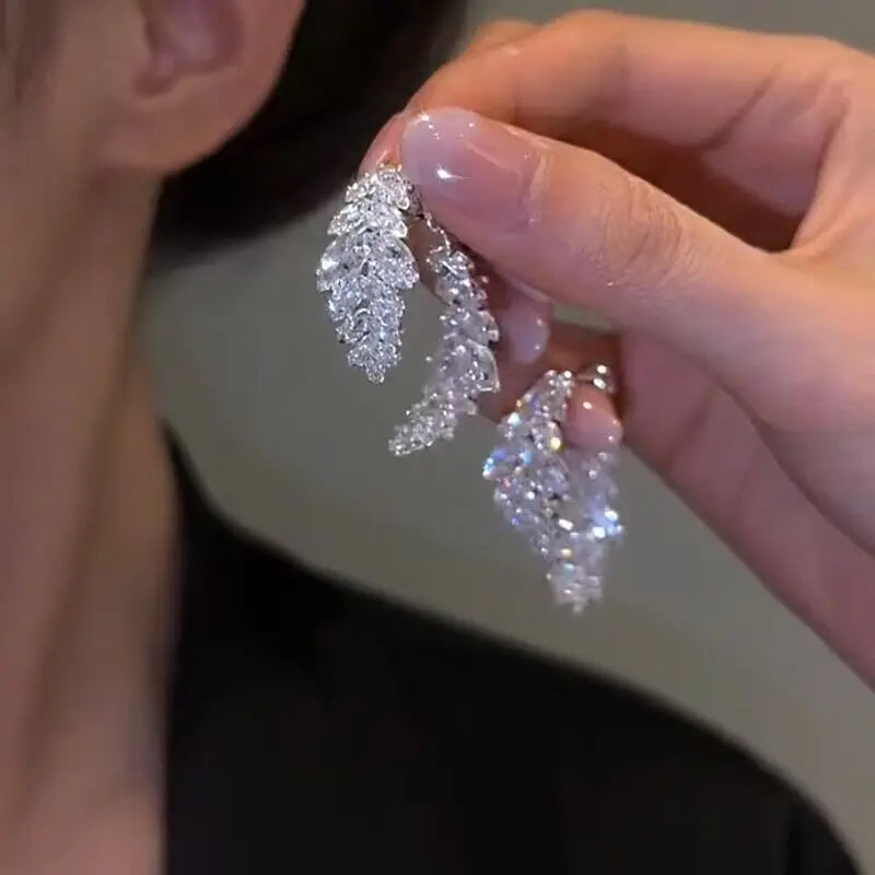 Modische Luxus-Ohrringe mit geometrischen Anhängern für Damen, Hochzeit, Party, Schmuckzubehör, wunderschöne Zirkonia-Braut-Brincos