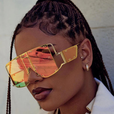 Luxus-Fashion-Marke Designer Große Rahmen Punk Sonnenbrille Damen Herren Vintage Beliebte Reise Übergroße Steampunk Sonnenbrille Brille