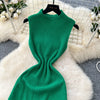Chic Elastic Knit tassel O Neck Women Elegant Korean Fashion Vestidos Summer A-line Wrap mini dress