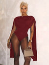 Joskaa Chic and Elegant Tassel Swing Collar Bodysuit Women Hipster Sexy One Piece Rompers 2025 Spring Midnight Party Club Tops