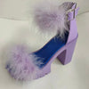 Neue Damen-Sommersandalen, grobabsätzige Pelzgummi-Sandalen, Plateau-Absätze, Mary Janes Schuhe, High Heels, Lederschuhe