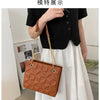 Ladies Fashion Large Capacity Chain Bag Retro Square Tote Bag Diamond Texture Shoulder Crossbody Daily Hundred Underarm Handbag