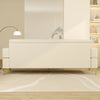 86-Zoll-Samtsofa mit goldenen Beinen – Bequemes Sofa, Loungesofa, 3-Sitzer-Couch – Luxuriöses Samtsofa für die Wohnzimmereinrichtung