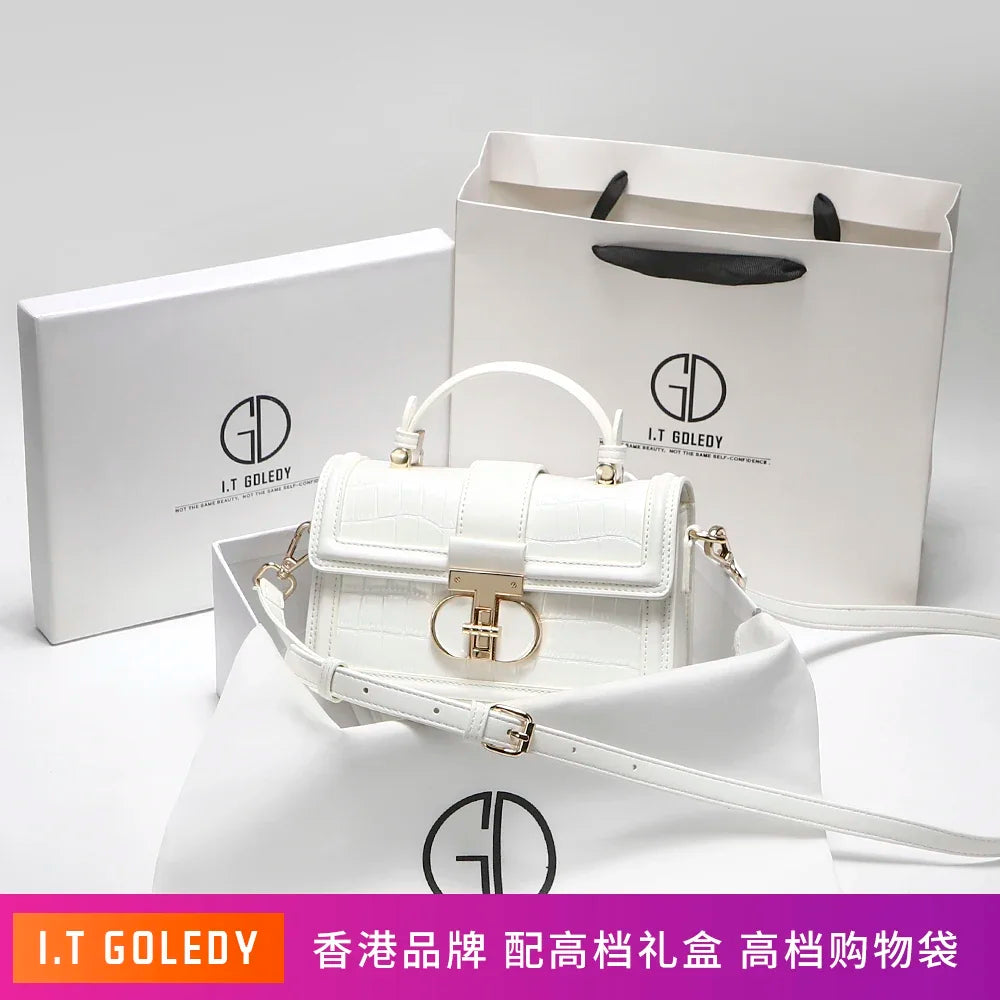 Luxuriöse Designer-Taschen mit hochwertigem Alligator-Prägeleder und zartem Metalldesign, tragbare Umhängetasche für Damen
