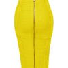 16 Colors Sexy Solid Zipper Orange Blue Black Red Bandage Skirt Women Elastic Bodycon Summer XL XXL Pencil Skirts 58cm