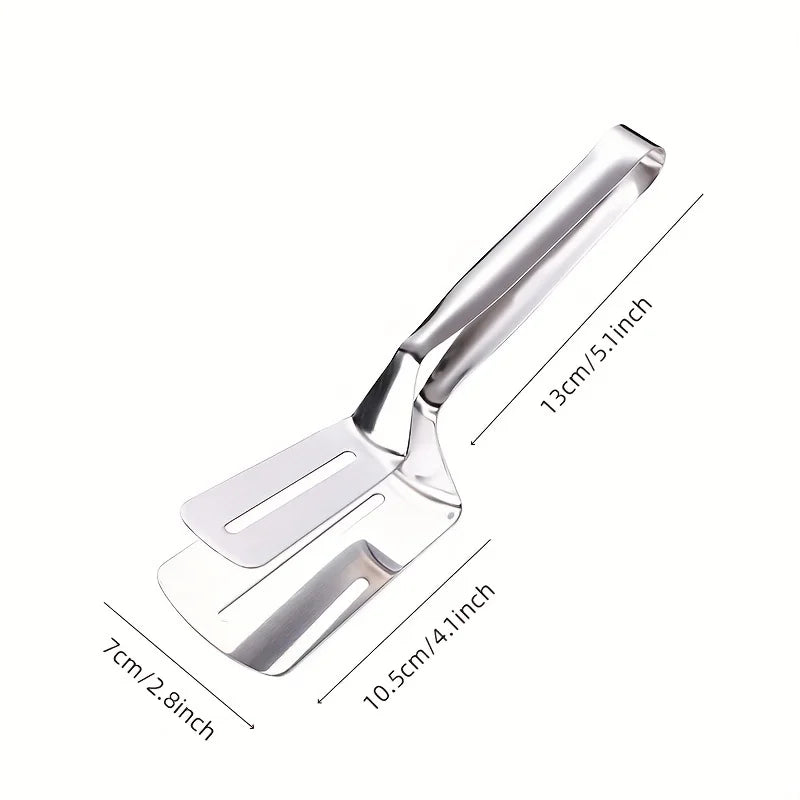 Stainless Steel Steak Clamps Kitchen Barbecue Food Flipping Spatula Tongs Clip Burgers BBQ Pizza Pies Fish Kitchen Bread Tongs