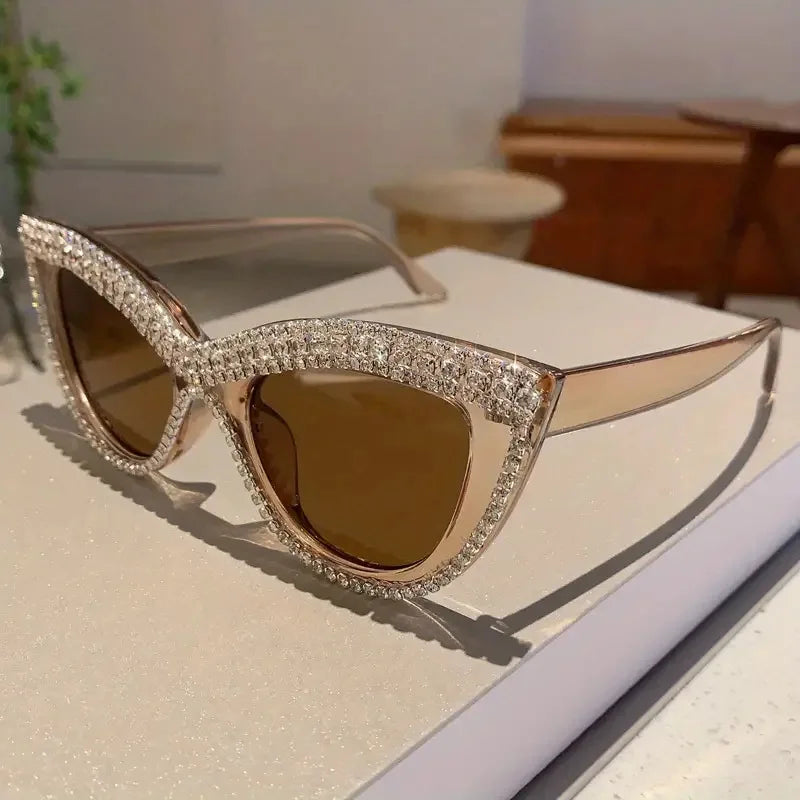 Blumen Katzenaugen Retro Strass Sonnenbrille für Damen Elegant Fashion Herren Trend Designer Outdoor Party Sonnenbrillen Eyewear