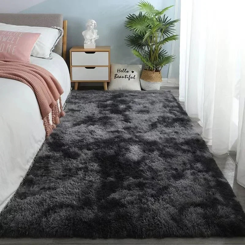 Grauer Teppich für Wohnzimmer Plüsch Teppich Schlafzimmer Boden Flauschige Matten Anti-Rutsch Home Decor Teppiche Weiche Samt Teppiche Kinderzimmer Decke