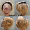 Kurze Bob Perücke Pixie Cut Perücke Glatte Echthaarperücken 13x4 Transparente Lace Front Perücke Für Frauen Highlight Glatte Pixie Cut Perücke