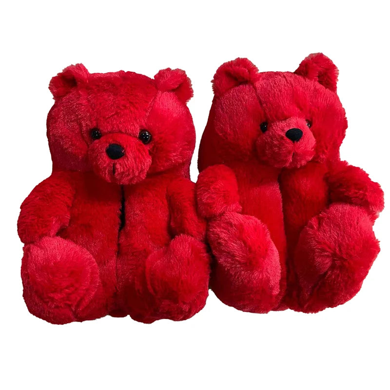 Highland Cow Fashion Bear Plush Slippers Women Men House Animals Soft Shoes Christmas Slipper Adults Indoor Shoes