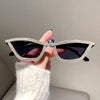 KLASSNUM Luxuriöse Cat-Eye-Sonnenbrille für Damen und Herren, modische Diamant-Dreieck-Marken-Designer-Glitzer-Sonnenbrille UV400 Shades Brille