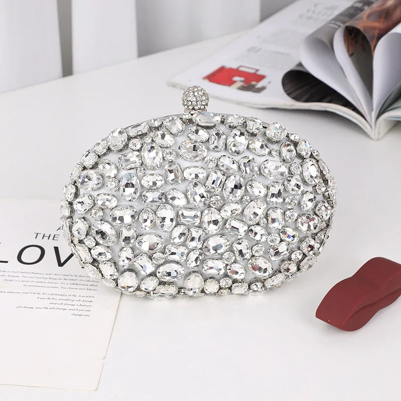 Golden Geburtstag Party Luxus Kristall Silber Diamant Abendtaschen Frauen Party Handtasche Hochzeit Rosa Braut Boutique Clutch Bags