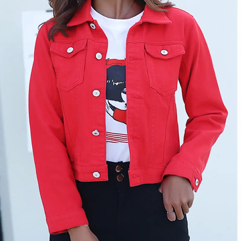 New Women's Denim Jacket Spring and Autumn 2026 Casual Short Denim Jacket Women's Korean Version Solid Color Jacket Clothes