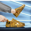 New Gold Sneakers Couple Shoes Luxury Casual Glitter Sneakers Men Hip-hop Streetwear Skateboard Shoes Men Flat Designer Footwear
