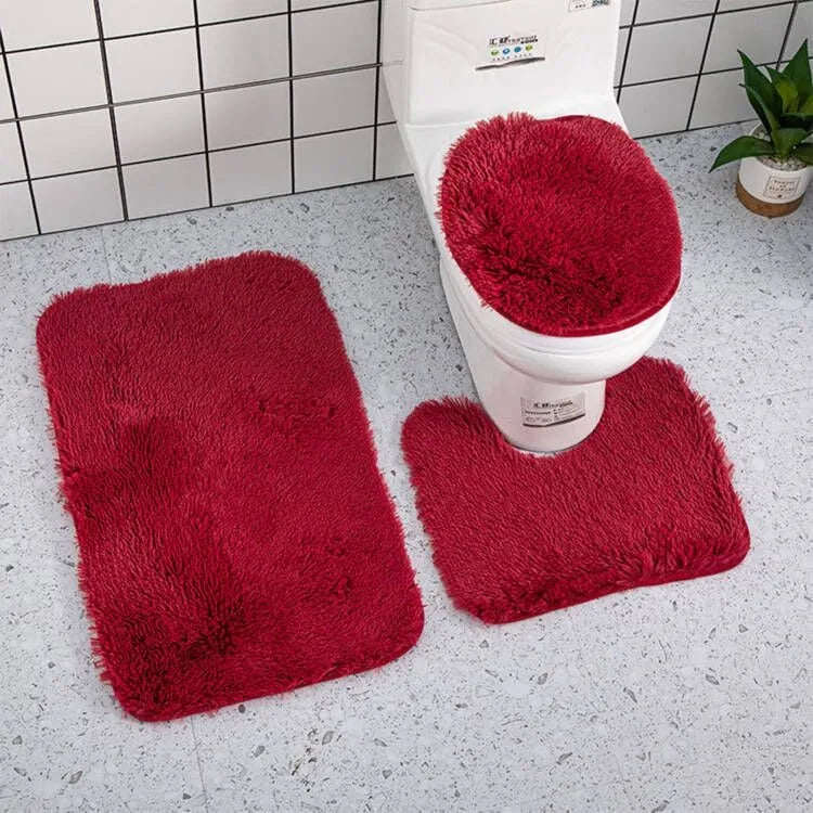 3-piece Bathroom Rug Set Super Soft Bathroom Rug Set with Non-slip Absorbent Floor Mat for Home Bathroom Decoration 3 Piece Bath