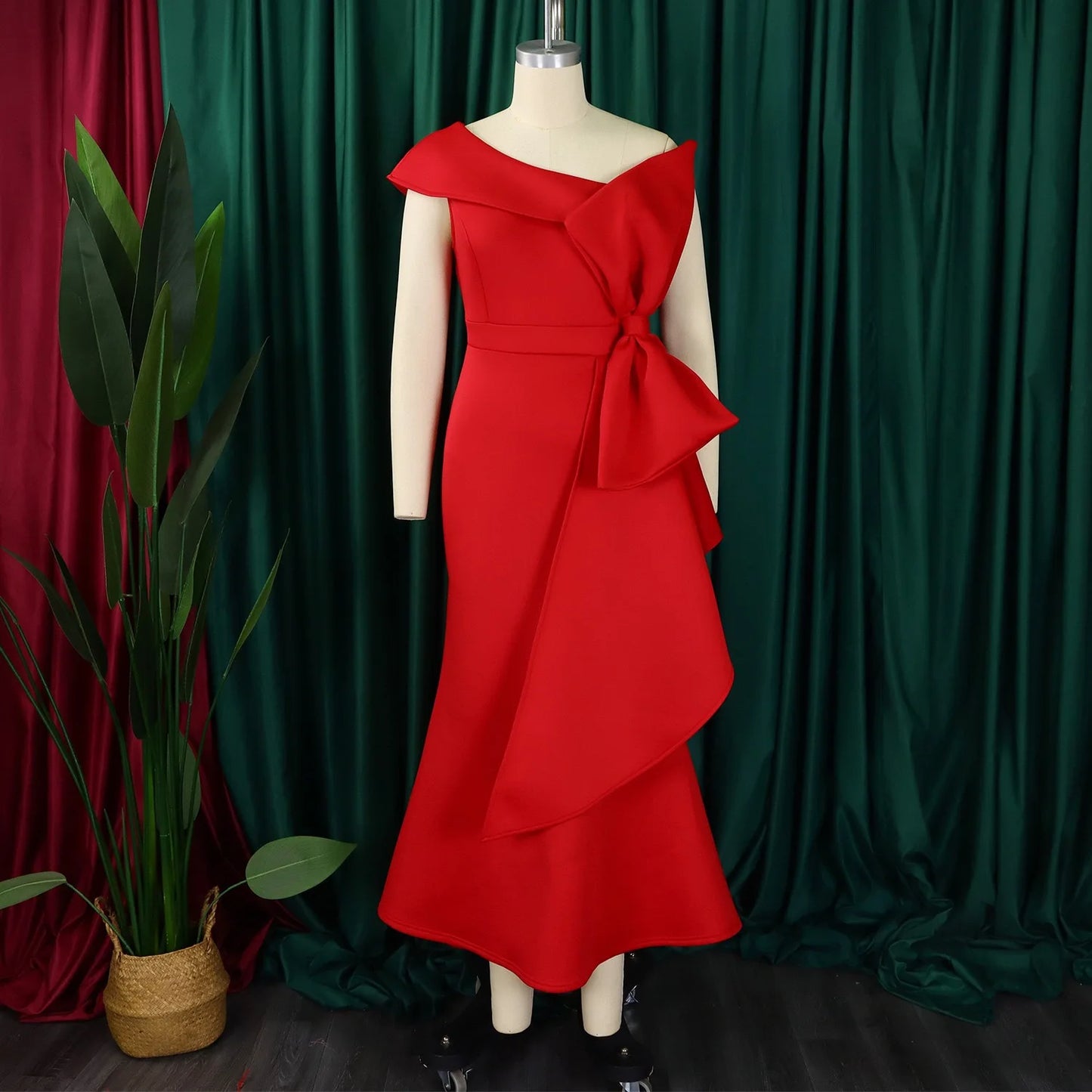 Elegante Kleider für Damen, One Shoulder, ärmellos, Rüschen, Meerjungfrauen-Schnitt, bodenlang, luxuriös, für Geburtstagsfeiern, Dinner, Vestidos Mujer Kleid