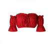 Crop tops women 2024 summer lantern sleeve sexy strapless beach tops plus size red black white ruched crop top
