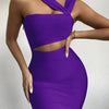 Damen Sommer sexy ausgehöhltes braunes Midi knielanges Bodycon-Bandagekleid 2023 Designer elegantes Abendpartykleid Vestido