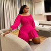 CM.YAYA Plus Size Women's Set Long Sleeve Slash Neck T-Shirt and Shorts 2025 Summer Ruched Two 2 Piece Set Outfits Tracksuit