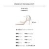 Baotou Hohle High Heels Damen Sandalen Spitz Dünne Ferse Ein-Wort-Schnalle Strass Hochzeitsschuhe Brautschuhe