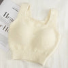 Women'S Winter Warm Fleece Padded Vest Bralette Bra Crop Top Thermal Underwear Solid Color Underwear With Chest Pads Thickened