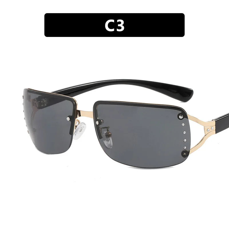 New Frameless Decorative Diamond Sunglasses Women's Design Brand Luxury Sun Glasses Outdoor Leisure Eyewear UV400 Gafas De Sol