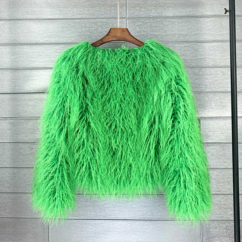 2023 Women Faux Fur Coat Autumn Winter High Quality Fluffy Short Coat Faux Fur Jacket
