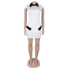 Ladies Streetwear Sleeveless Bodycon Dress 2024 Summer Autumn Women Mini Dresses Women Sweatshirts White Black Dress Clothing