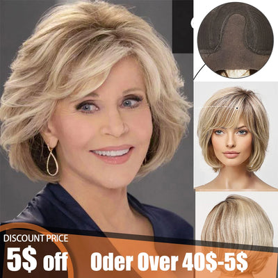 Braun Blonde Mixed Ombre Echthaar Lace Front Perücken Kurze Wellige Bob Haare Goldene Blonde Remy Echthaar Perücke für Weiße Frauen Täglich