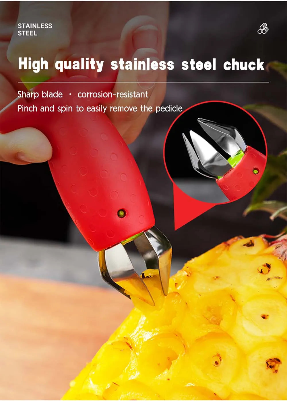 Strawberry Huller Pineapple Cutters Novel Tomato Stalks Remover Fruit Knife Useful Strawberry Leaf Cleaner Kitchen Accessories