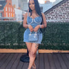 Camisole Dress Sexy Sleeveless Women Denim Dresses Solid Spliced Sheath Slim Washed Distressed 2025 Summer Wrap Buttocks