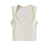 Deep Square Collar Vests 2025 Summer New Fashion Sexy Women's Crop Tops Sling Vest Camis