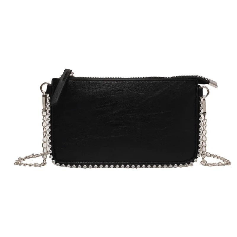 Einfarbige Design-Umhängetaschen für Damen, Mode-Ketten-Handytaschen, Mode-Schulter-Kuriertasche, Sac A Main weiblich