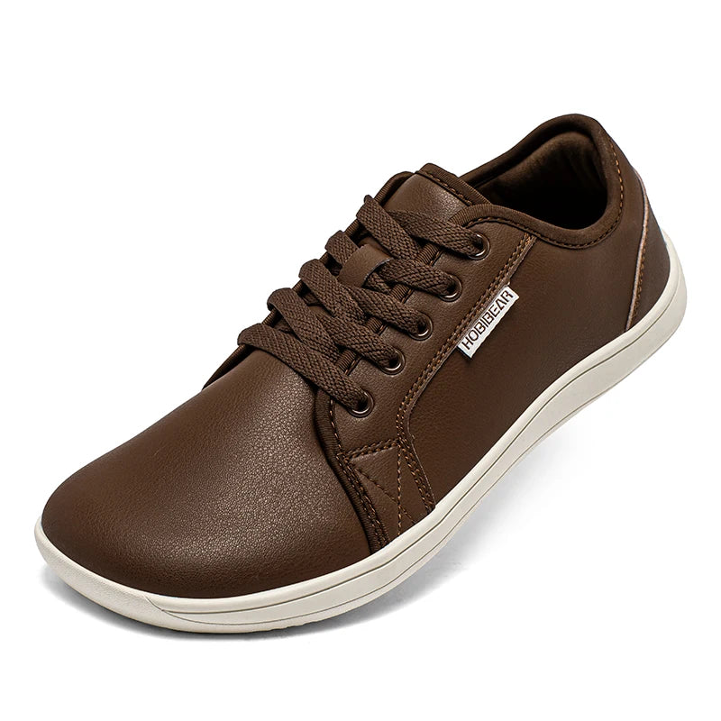 HOBIBEAR Minimalistische Schuhe für Herren und Damen, weite Zehenbox, Barfuß-Schuhe, Zero Drop, Freizeit-Sneaker aus Kunstleder, leichte Walking-Sneaker