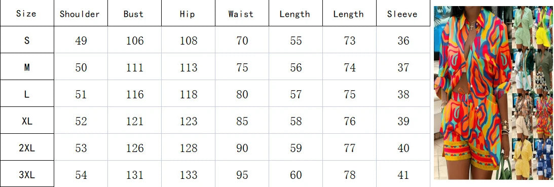 2025 Spring Autumn Casual Woman Sets Fashion Shirt Printed Button Shirt&Shorts Streetwear Shorts Pant Outfit Suit Two Piece Set