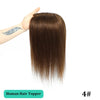 25-45cm Womens Hair Topper with Clips 100% Remy Human Hair Toppers for Thin Hair Natural Color Clip In One Piece Hair Extensions