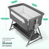 Baby Bassinet, Beside Sleeper for Baby Easy Folding Bedside Bassinet with Storage Basket and Wheels to Reduce Mom's Fatigue