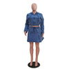 Two Piece Sets Women Denim Skirt Hooded Zipper Tops Short Dress Sets Skirts A Line High Waist Y2k Streetwear Elegant Slim Fit