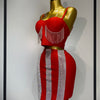 Women Sexy Sling Backless Tassels Bandage Skirt Two Piece Set 2025 Knitted Celebrity Elegant Evening Luxury Birthday Dresses