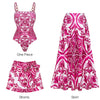 Flaxmaker Long Sleeves Majolica Series Pattern Print One Piece Swimsuit Biquini Beachwear Women Sexy Bikini Sets Swimsuit