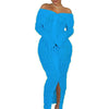 Wmstar Women Dress Long Sleeve Knitted New Fashion Elegant Bodycon Ladies Sexy Bodycon Party Long New Maxi Dresses Dropshipping