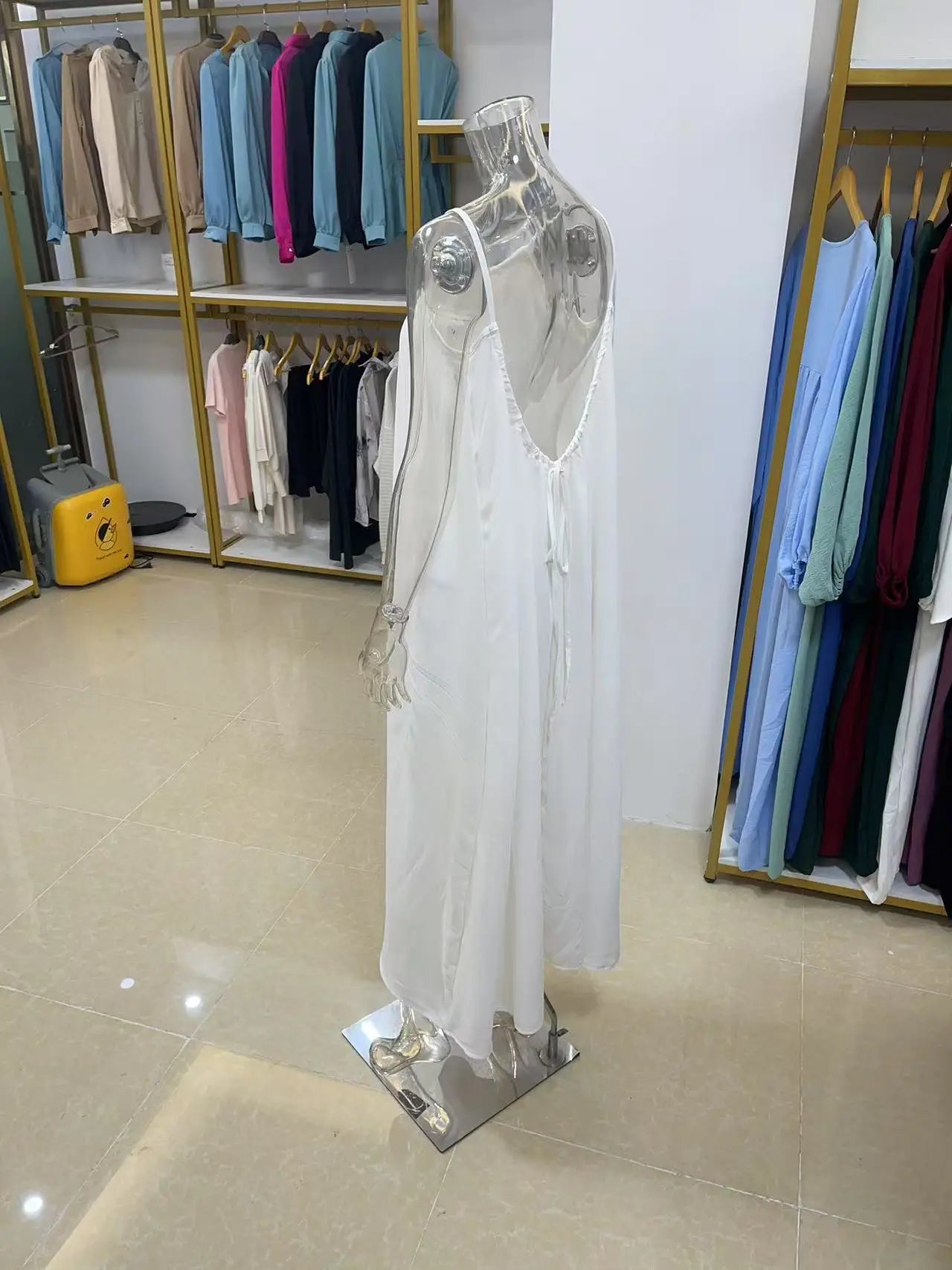 New Arrival Women's Strapless Backless Long Loose Home Dress Comfortable Sleepwear Casual Maxi Dress