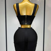 Damen sexy Top kurzer Rock Bodycon Bandage Zweiteiler Sets Weiß Schwarz 2025 Abendparty Luxus Geburtstag Outfit Nachtclub Anzüge