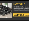 Premium italienische Echtleder-Ecksofas Sofagarnituren mit USB und Bluetooth Lautsprecher – MANBAS Wohnzimmermöbel