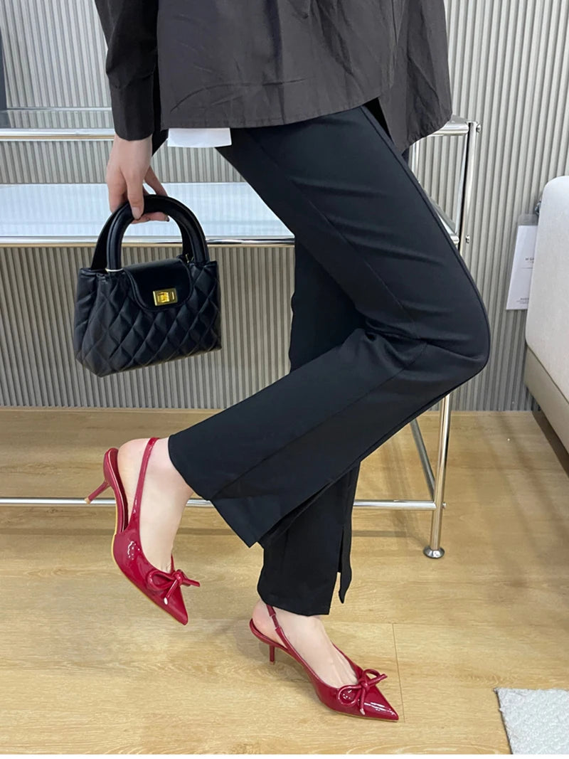 Summer High Heel Women Sandals Shoes Fashion Shallow Butterfly-knot Shoes Elegant Wedding Party Shoes