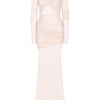 Articat Elegantes Mesh-Patchwork Langarm-Bodycon Party Club Abendkleid Sexy Doppellagiges Perspektivkleid Herbstkleidung
