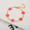 Stainless Steel Non Fading Minimalist Creative Plant Live Leaf Petal Flower Pendant Necklace Earrings Bracelet Jewelry Set