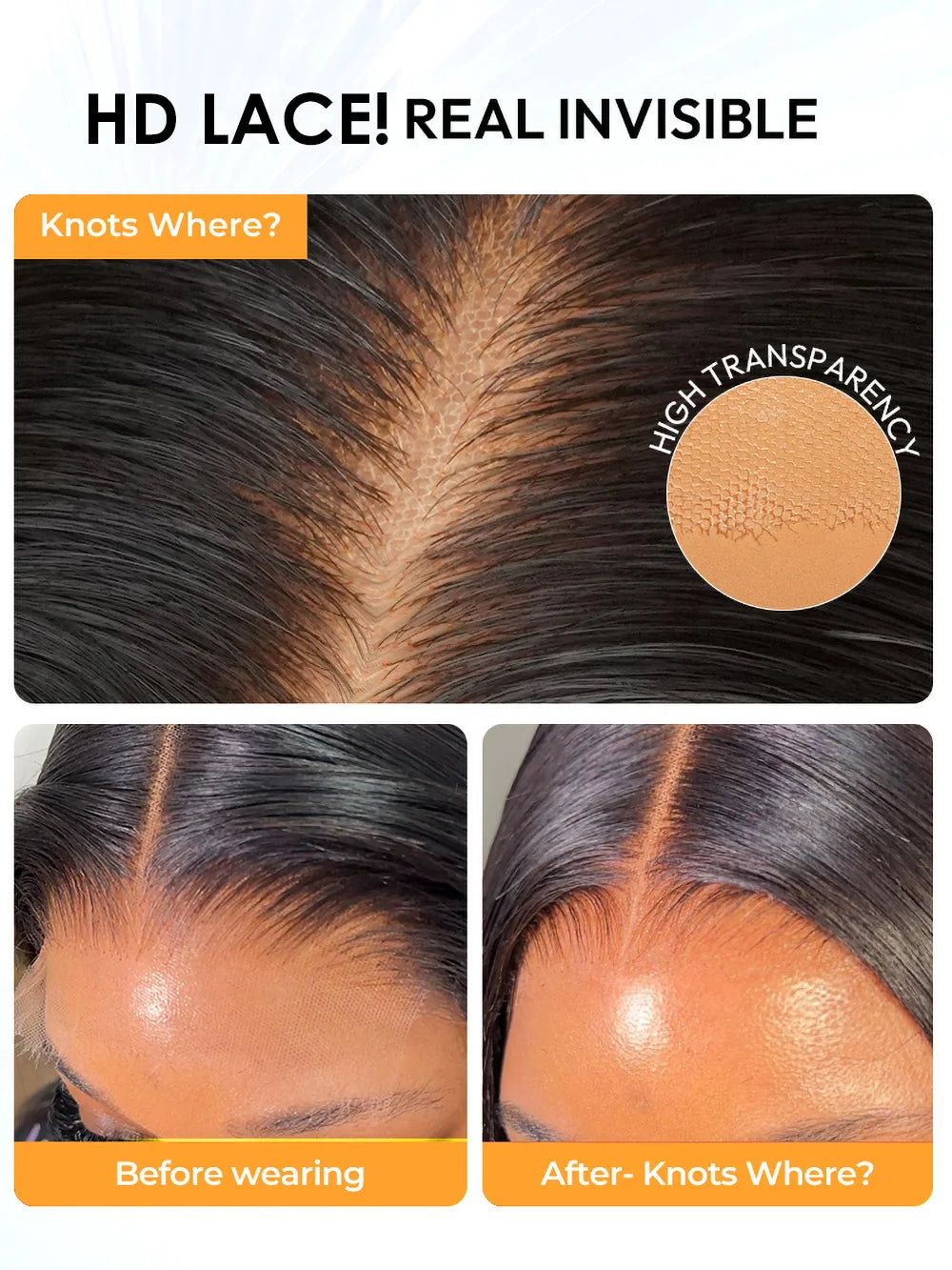 Ombre Brown Wear Go Human Hair Wigs Pre-Styled Layered Cut Kinky Curly Wig HD 7x5 Glueless Pre-Cut Wig for Quick Installation