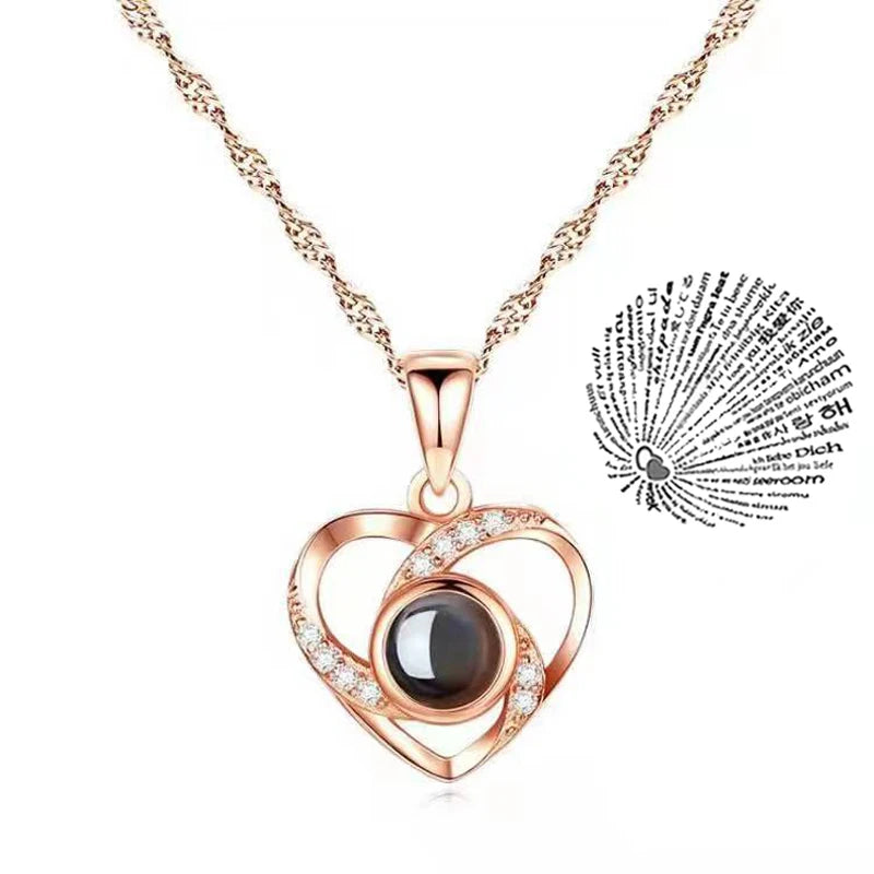 Projection Necklace 100 Languages I Love You Pendant Necklaces For Lover Girlfriend 2026 Creative Couple Romantic Jewelry Gifts